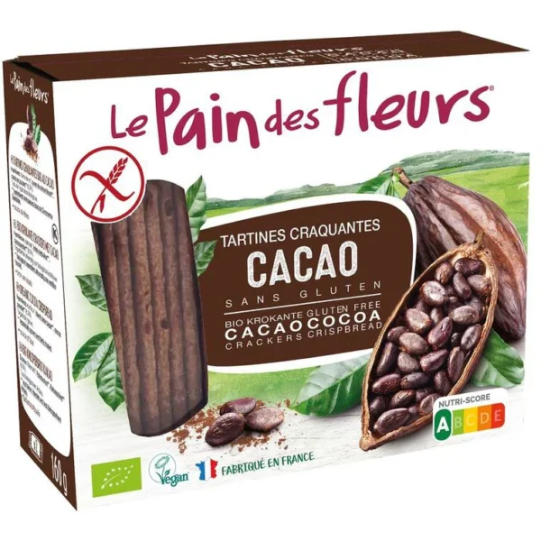 Tartines craquantes bio au cacao – Le pain des fleurs