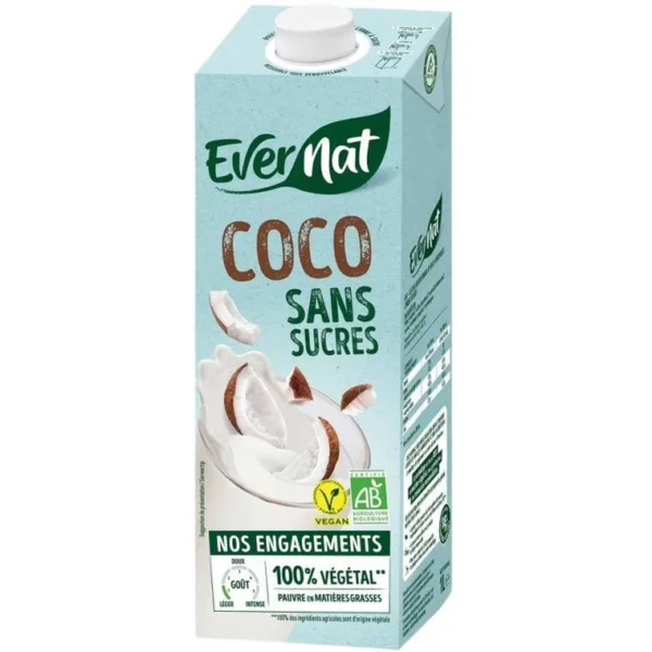 Lait de coco sans sucre – Evernat