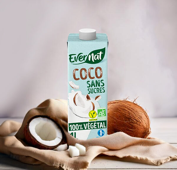 Boisson végétale au coco bio sans sucres – Evernat